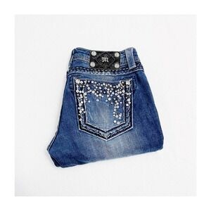 Miss Me Capri Cropped Dark Wash Denim SZ27 JE547P2